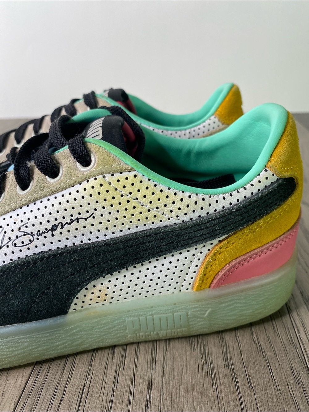 Puma White Black Multicolor Retro Athletic Sneakers - Picture 9 of 14